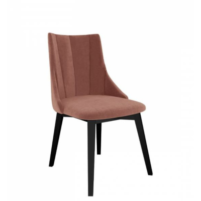 Čalouněná jídelní židle NOSSEN 9 - černá / růžová
