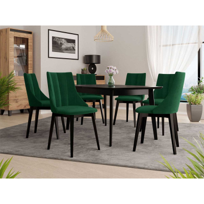 Čalouněná jídelní židle NOSSEN 9 - černá / zelená