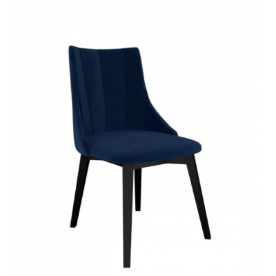 Čalouněná jídelní židle NOSSEN 9 - černá / modrá