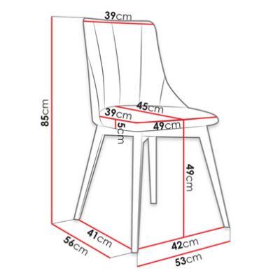 Čalouněná jídelní židle NOSSEN 9 - přírodní dřevo / černá