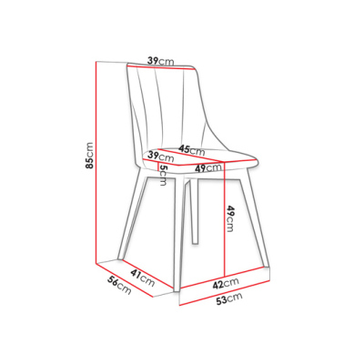 Čalouněná jídelní židle NOSSEN 9 - přírodní dřevo / šedá