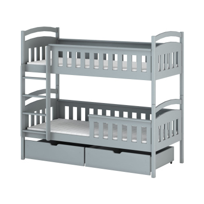 Patrová postel pro dvě děti DITA - 80x160, šedá