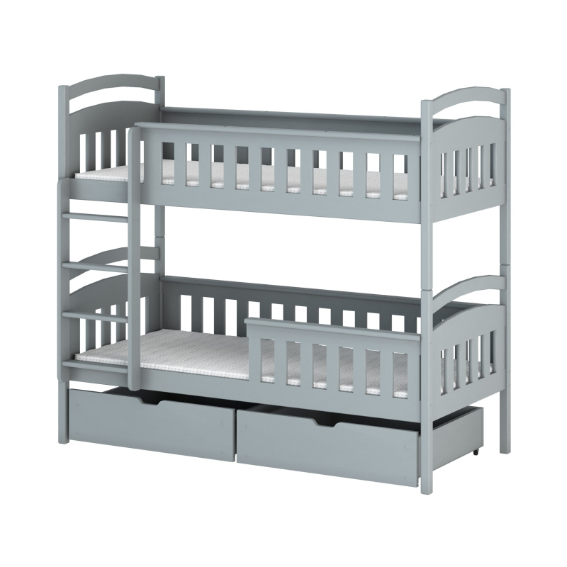 Patrová postel pro dvě děti DITA - 80x180, šedá