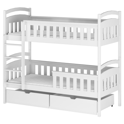 Patrová postel pro dvě děti DITA - 80x200, bílá