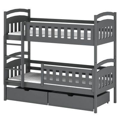 Dětská postel se šuplíky BIBI - 80x160, grafit