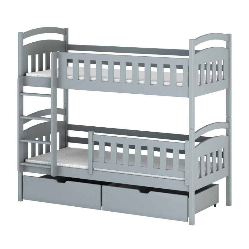Dětská postel se šuplíky BIBI - 80x160, šedá