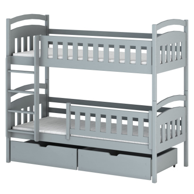 Dětská postel se šuplíky BIBI - 80x200, šedá