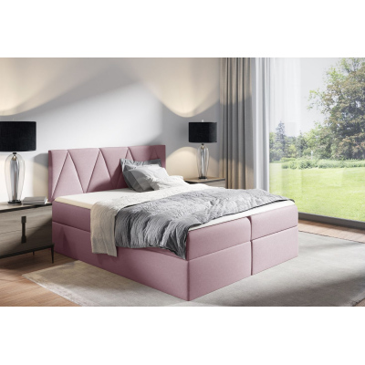 Kontinentální postel GISELA - 120x200, růžová + topper ZDARMA