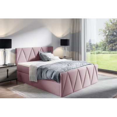 Manželská postel GISELA LUX - 180x200, růžová + topper ZDARMA