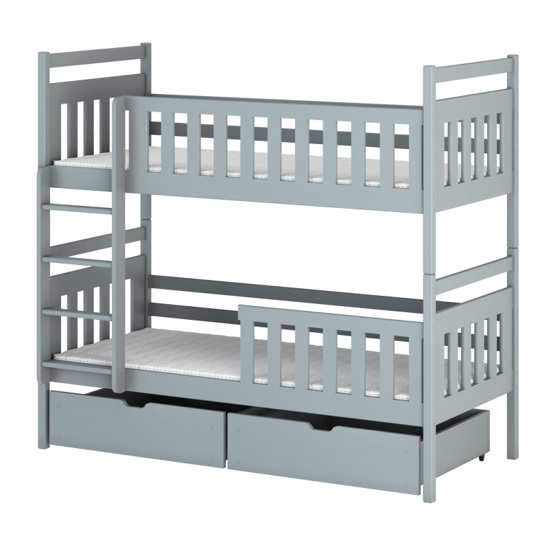 Dětská postel se šuplíky LARA - 80x160, šedá