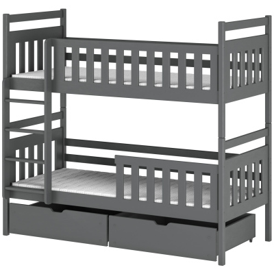 Dětská postel se šuplíky LARA - 80x180, grafit
