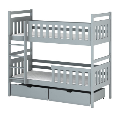 Dětská postel se šuplíky LARA - 90x190, šedá