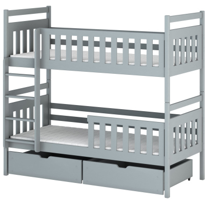 Dětská postel se šuplíky LARA - 90x200, šedá