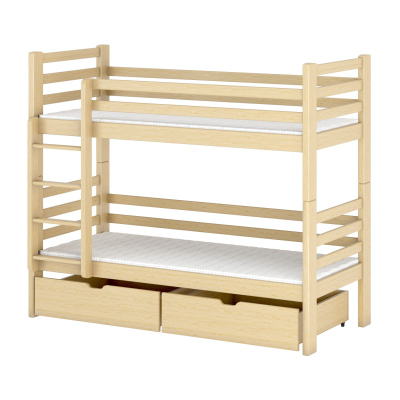 Patrová postel do dětského pokoje KAJA - 90x200, borovice