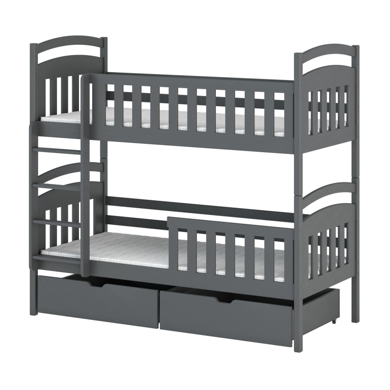 Patrová postel se šuplíky KARMEN - 80x160, grafit