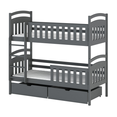 Patrová postel se šuplíky KARMEN - 80x160, grafit