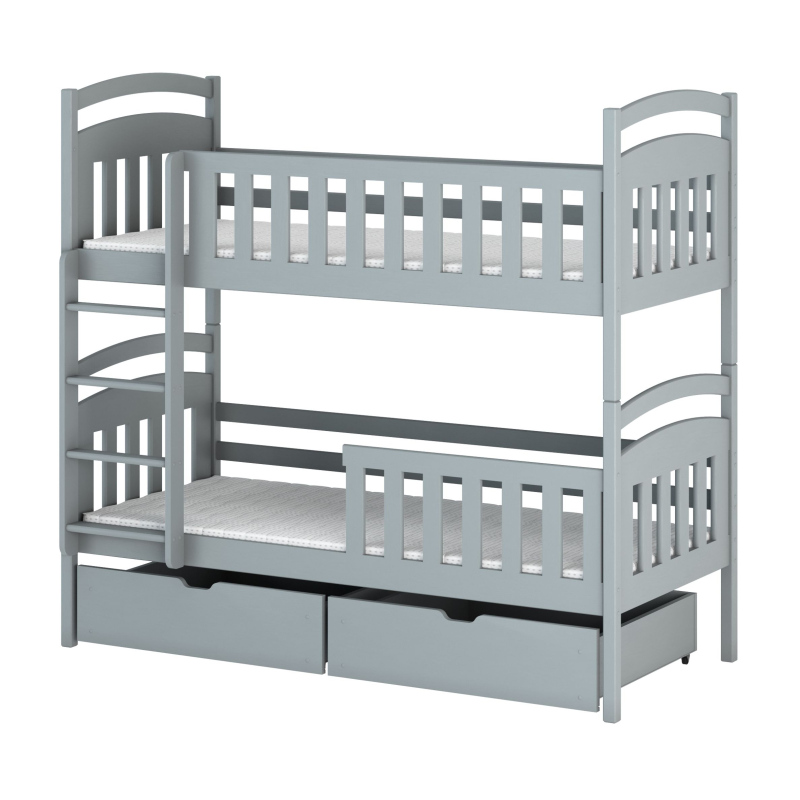 Patrová postel se šuplíky KARMEN - 80x160, šedá