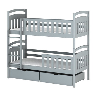 Patrová postel se šuplíky KARMEN - 80x160, šedá