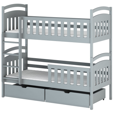 Patrová postel se šuplíky KARMEN - 80x200, šedá