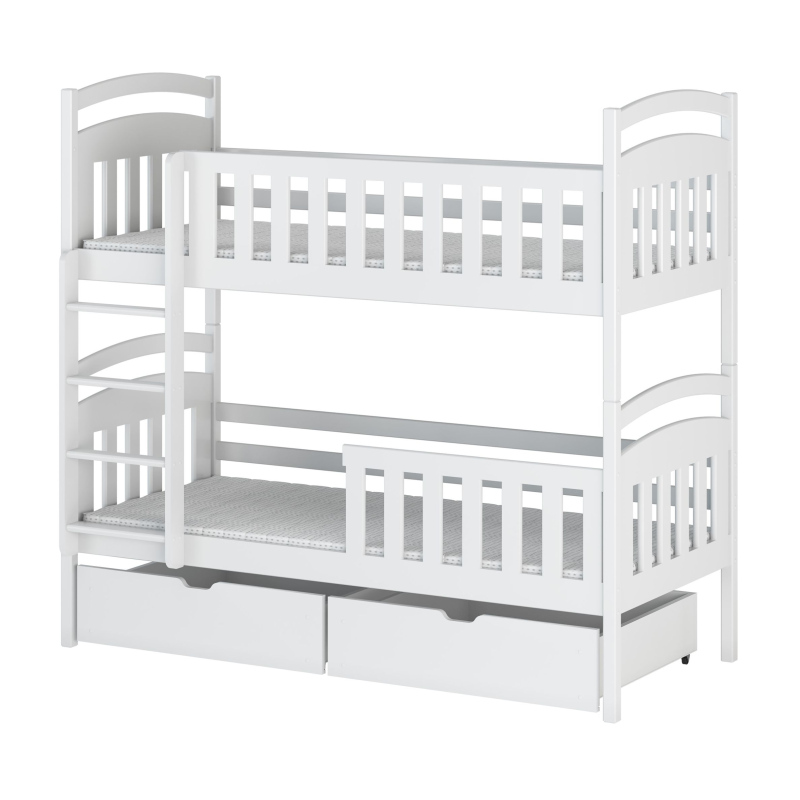 Patrová postel se šuplíky KARMEN - 90x200, bílá