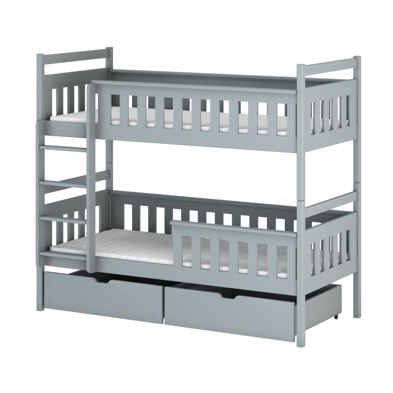 Dětská postel se šuplíky ANDREA - 80x180, šedá