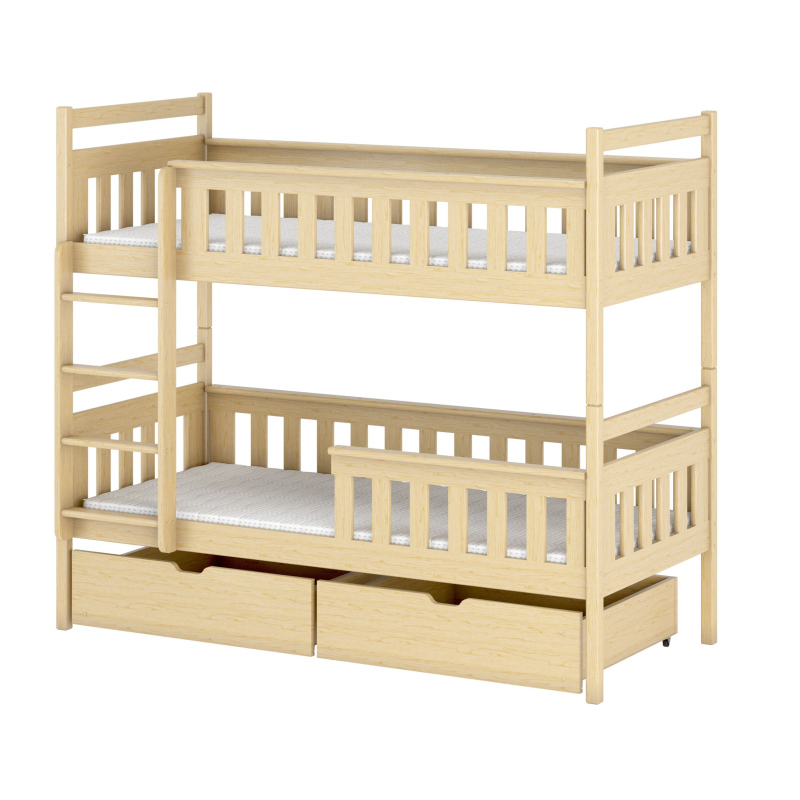 Dětská postel se šuplíky ANDREA - 80x200, borovice