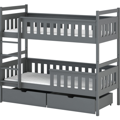 Dětská postel se šuplíky ANDREA - 90x190, grafit