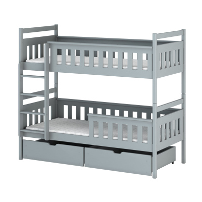 Dětská postel se šuplíky ANDREA - 90x190, šedá