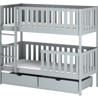 Patrová postel s úložným prostorem LILI - 80x180, šedá