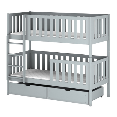 Patrová postel s úložným prostorem LILI - 90x200, šedá