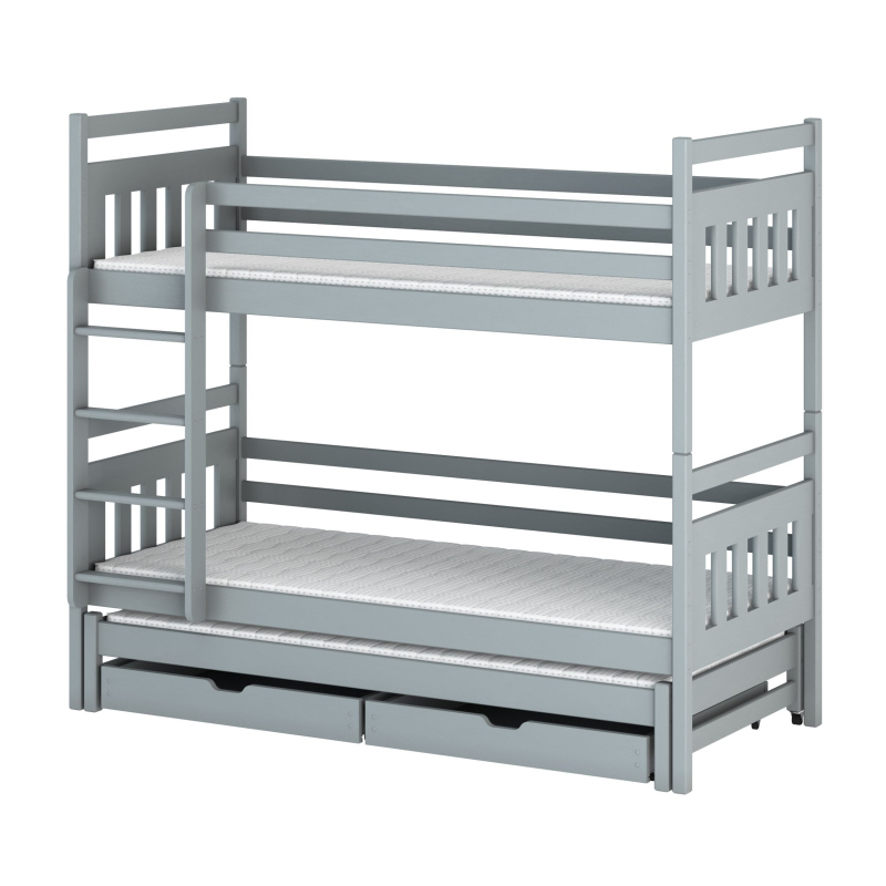 Dětská postel s přistýlkou SERENA - 80x160, šedá