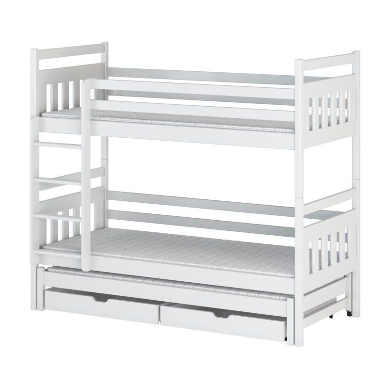 Dětská postel s přistýlkou SERENA - 80x180, bílá