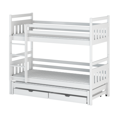 Dětská postel s přistýlkou SERENA - 80x180, bílá