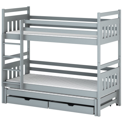 Dětská postel s přistýlkou SERENA - 80x180, šedá