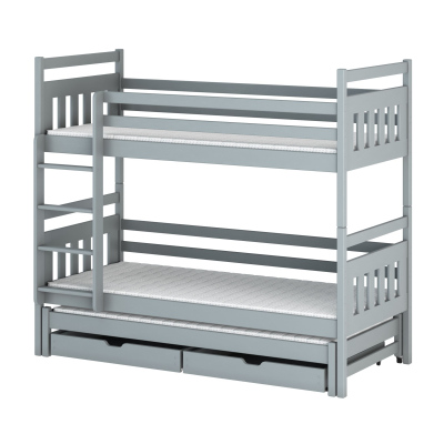 Dětská postel s přistýlkou SERENA - 80x180, šedá