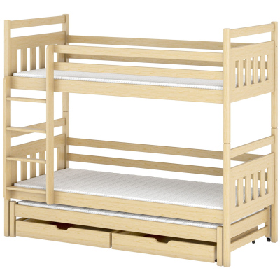 Dětská postel s přistýlkou SERENA - 90x200, borovice
