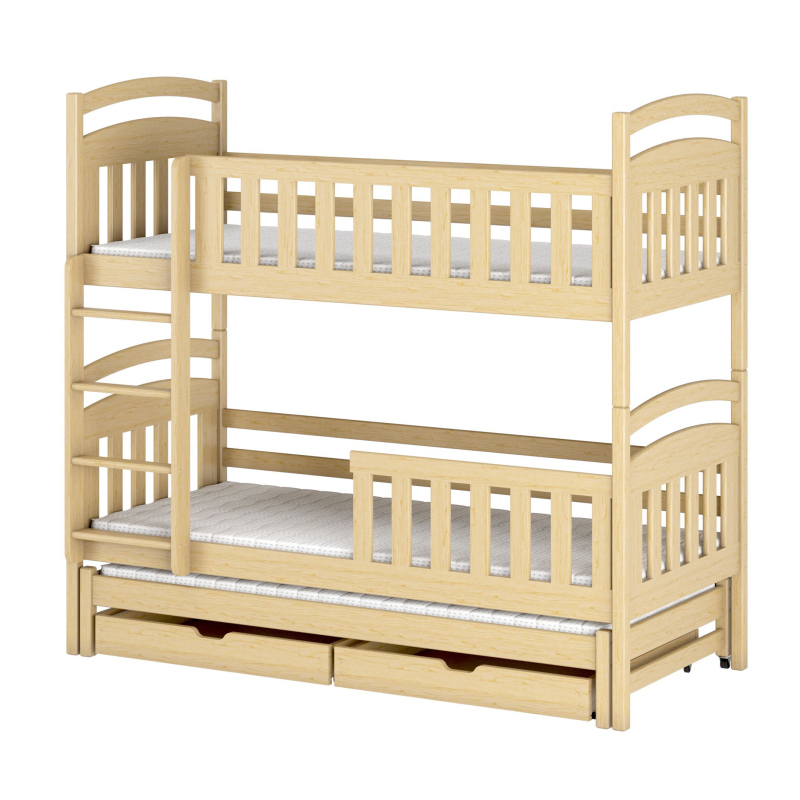 Patrová postel se šuplíky NEFELI - 80x160, borovice