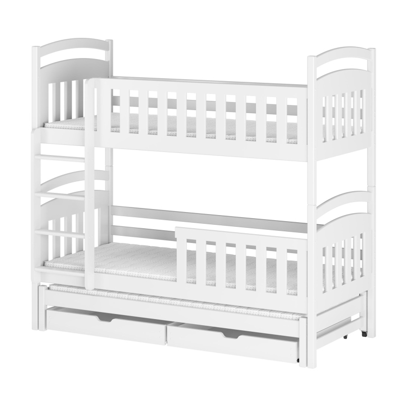 Patrová postel se šuplíky NEFELI - 80x180, bílá