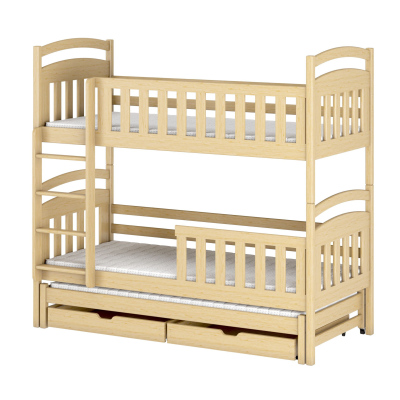 Patrová postel se šuplíky NEFELI - 80x200, borovice