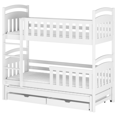 Patrová postel se šuplíky NEFELI - 90x190, bílá