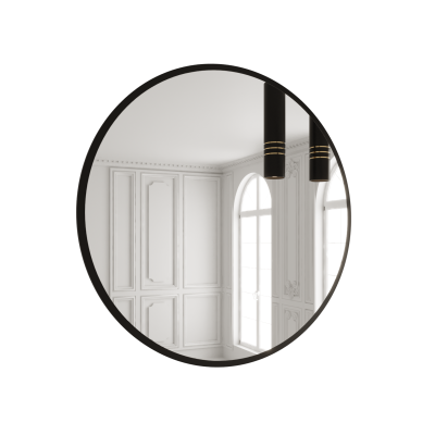 Kulaté zrcadlo ZENOBIE 80 cm - černý mat