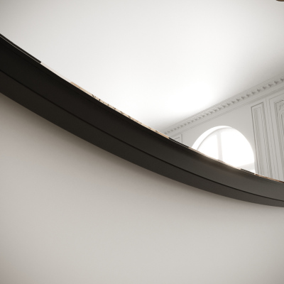 Kulaté zrcadlo ZENOBIE 70 cm - černý mat
