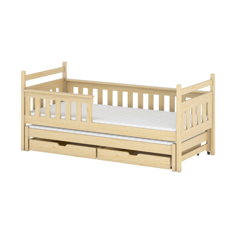 Dětská postel se zábranou MATYLDA - 80x160, borovice