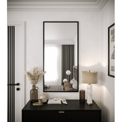 Nástěnné zrcadlo ALVAR 60x100 cm - černý mat