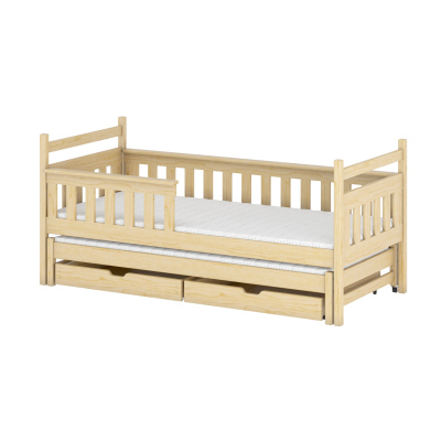 Dětská postel se zábranou MATYLDA - 80x180, borovice