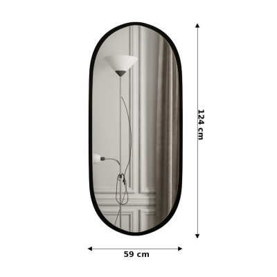 Závěsné zrcadlo ATILA 59x124 cm - černý mat