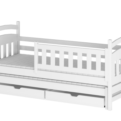 Dětská postel pro 2 se šuplíky GABINA - 80x200, bílá