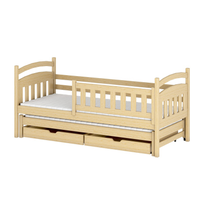 Dětská postel pro 2 se šuplíky GABINA - 80x200, borovice