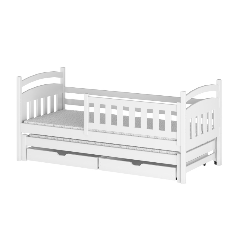 Dětská postel pro 2 se šuplíky GABINA - 90x190, bílá