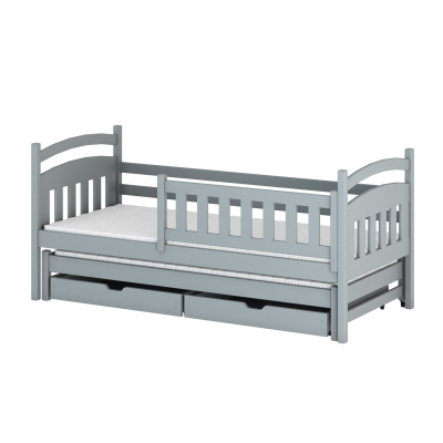 Dětská postel pro 2 se šuplíky GABINA - 90x200, šedá